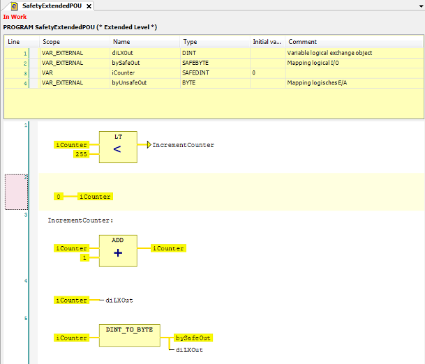 Program of the safety application